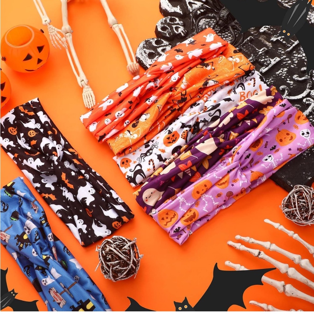 3 Halloween fabric headbands NWOT
